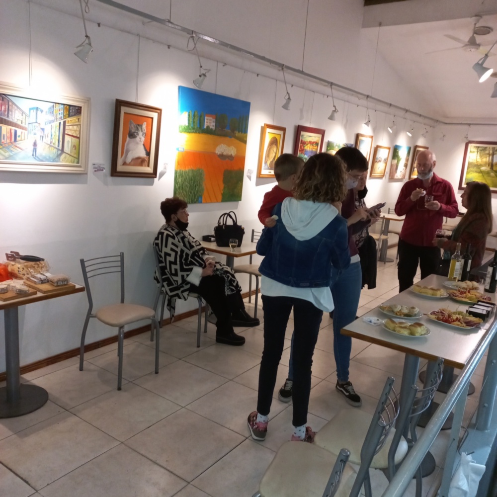 Exhibit of other 20 paintings after 20 years colouring canvas
