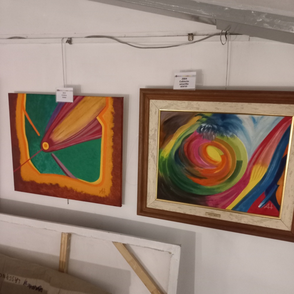 Exhibit of other 20 paintings after 20 years colouring canvas