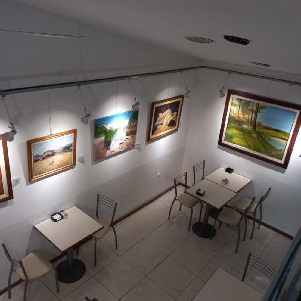 Exhibit of other 20 paintings after 20 years colouring canvas