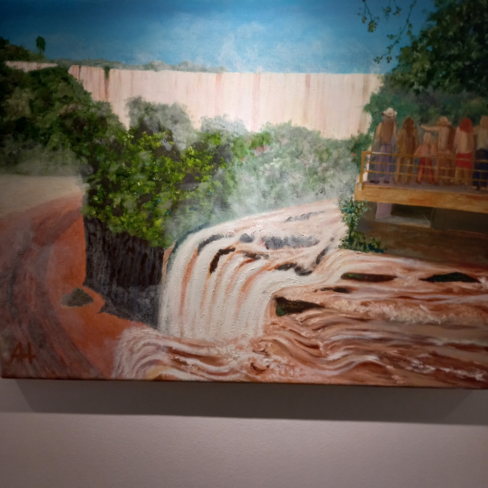Exhibit of other 20 paintings after 20 years colouring canvas