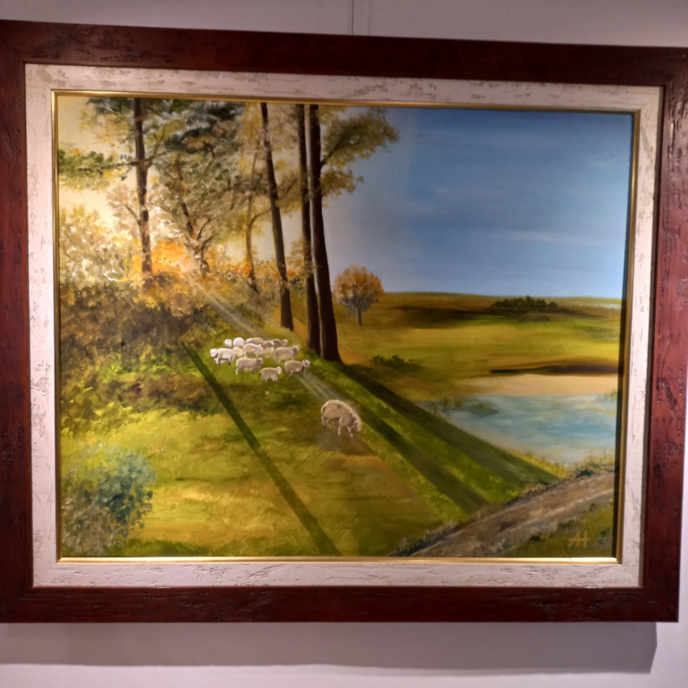 Exhibit of other 20 paintings after 20 years colouring canvas