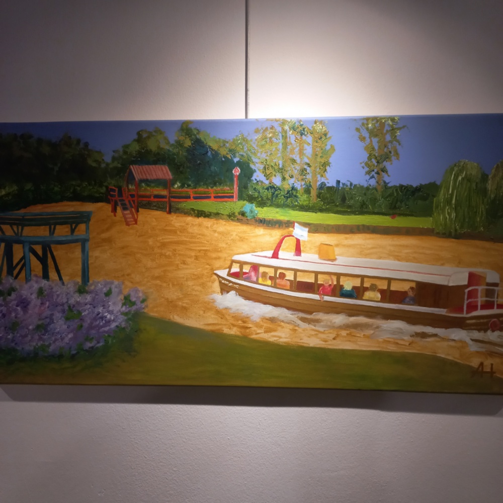 Exhibit of other 20 paintings after 20 years colouring canvas