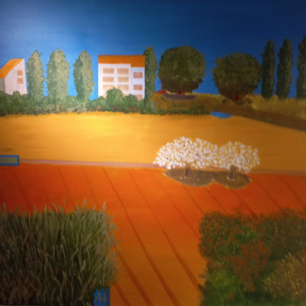 Exhibit of other 20 paintings after 20 years colouring canvas