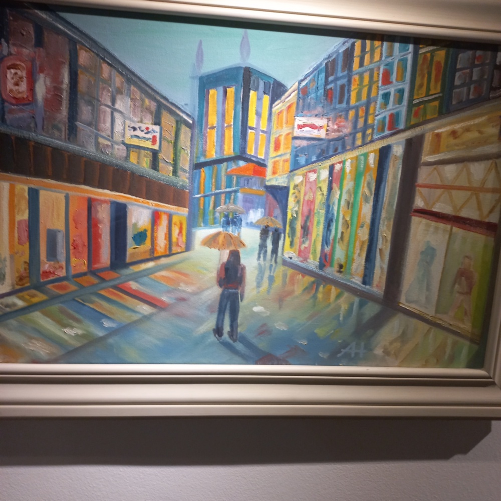 Exhibit of other 20 paintings after 20 years colouring canvas
