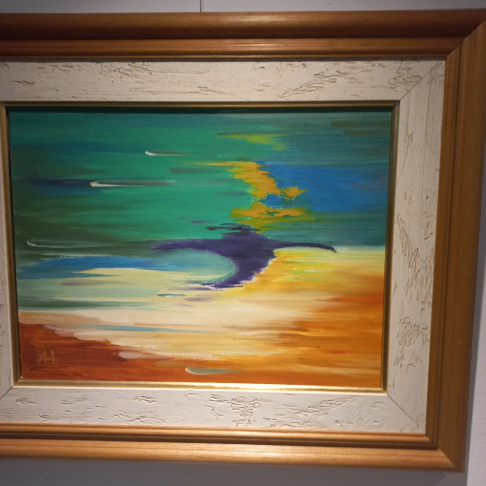 Exhibit of other 20 paintings after 20 years colouring canvas
